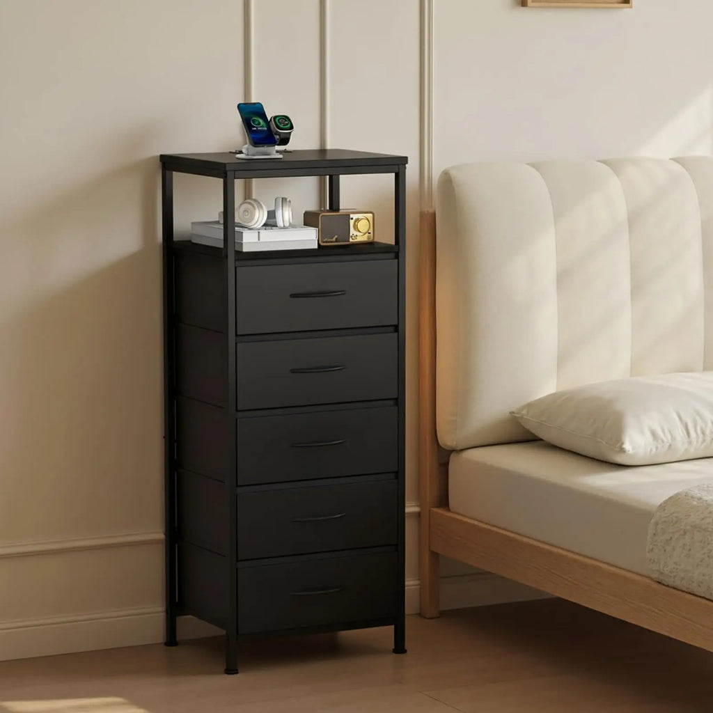 Modern 6-Drawer Dresser Storage Cabinet – Wooden Chest of Drawers for Bedroom & Living Room