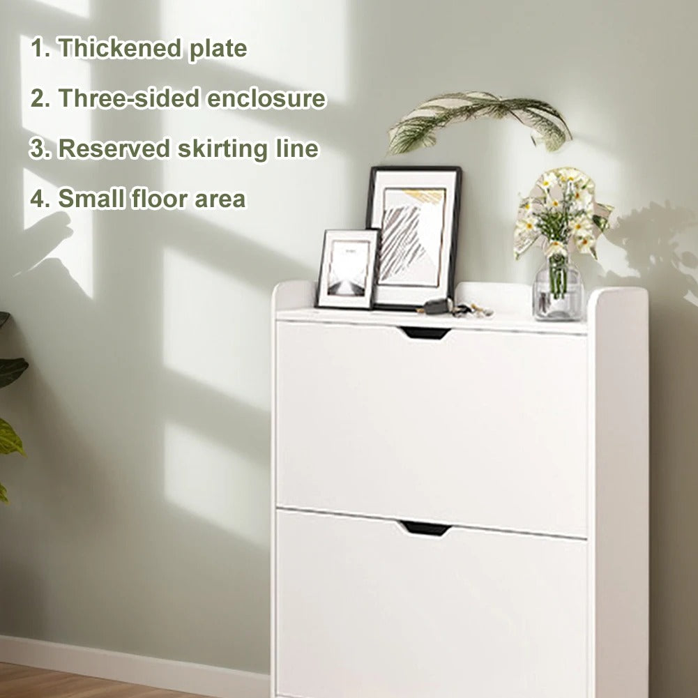 Wooden Shoe Cabinet with Storage Shelves – Space-Saving Shoe Organiser