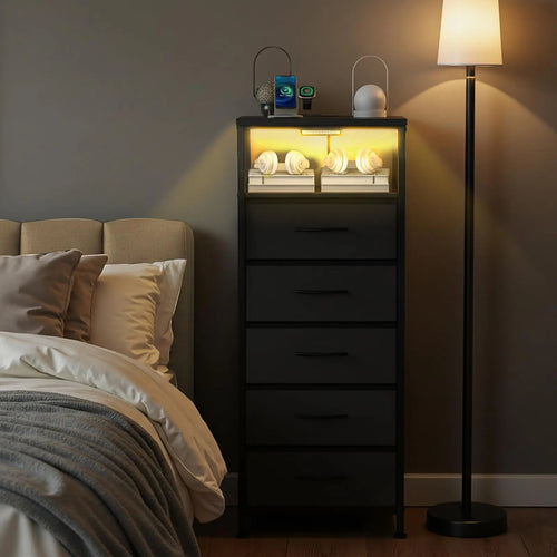 Modern 6-Drawer Dresser Storage Cabinet – Wooden Chest of Drawers for Bedroom & Living Room