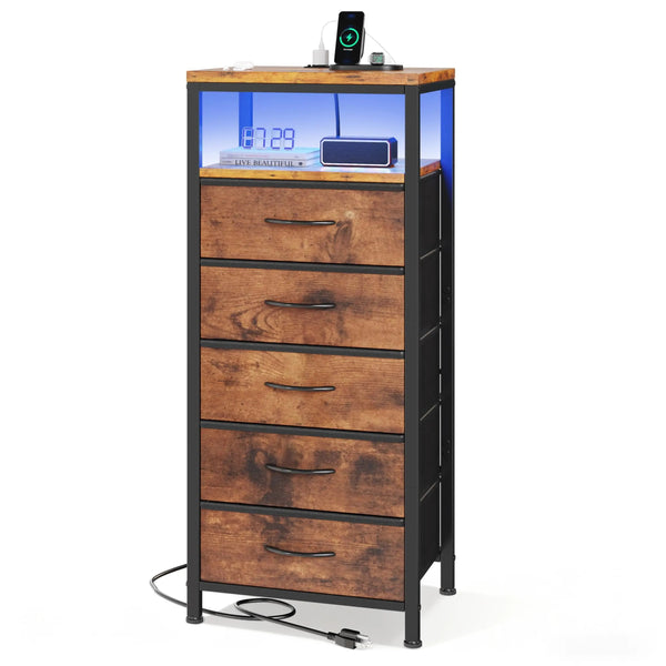 Modern 6-Drawer Dresser Storage Cabinet – Wooden Chest of Drawers for Bedroom & Living Room